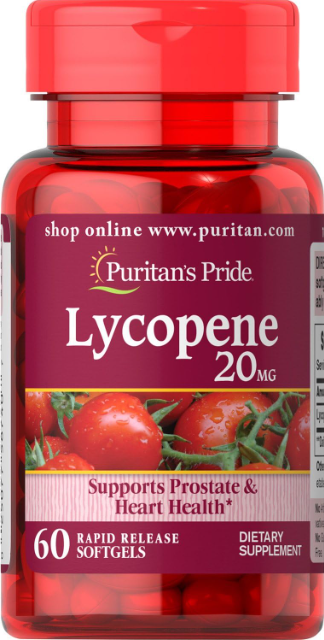 Puritan's Pride Lycopene 20 mg, Supplement for Prostate and Heart Health, 60ct