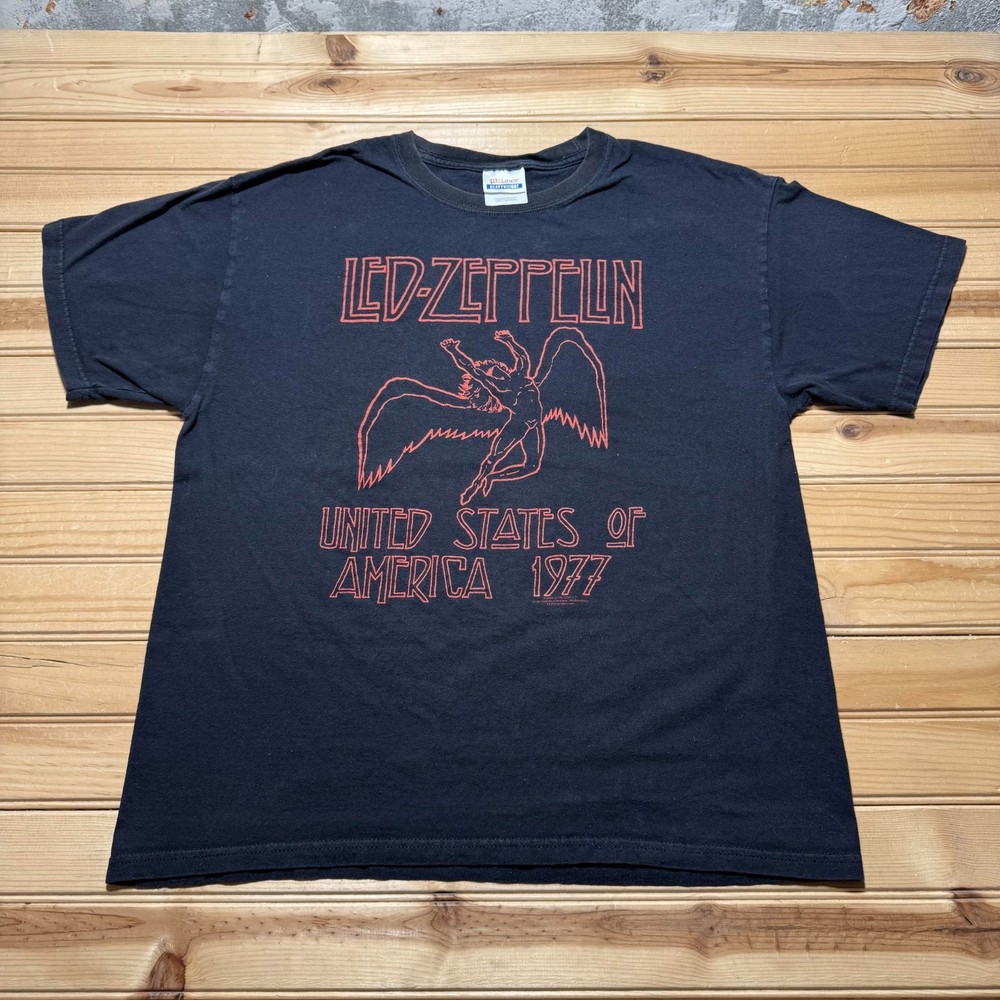 Y2K Led Zeppelin Icarus United States of America 1977 Graphic T-Shirt Size Large
