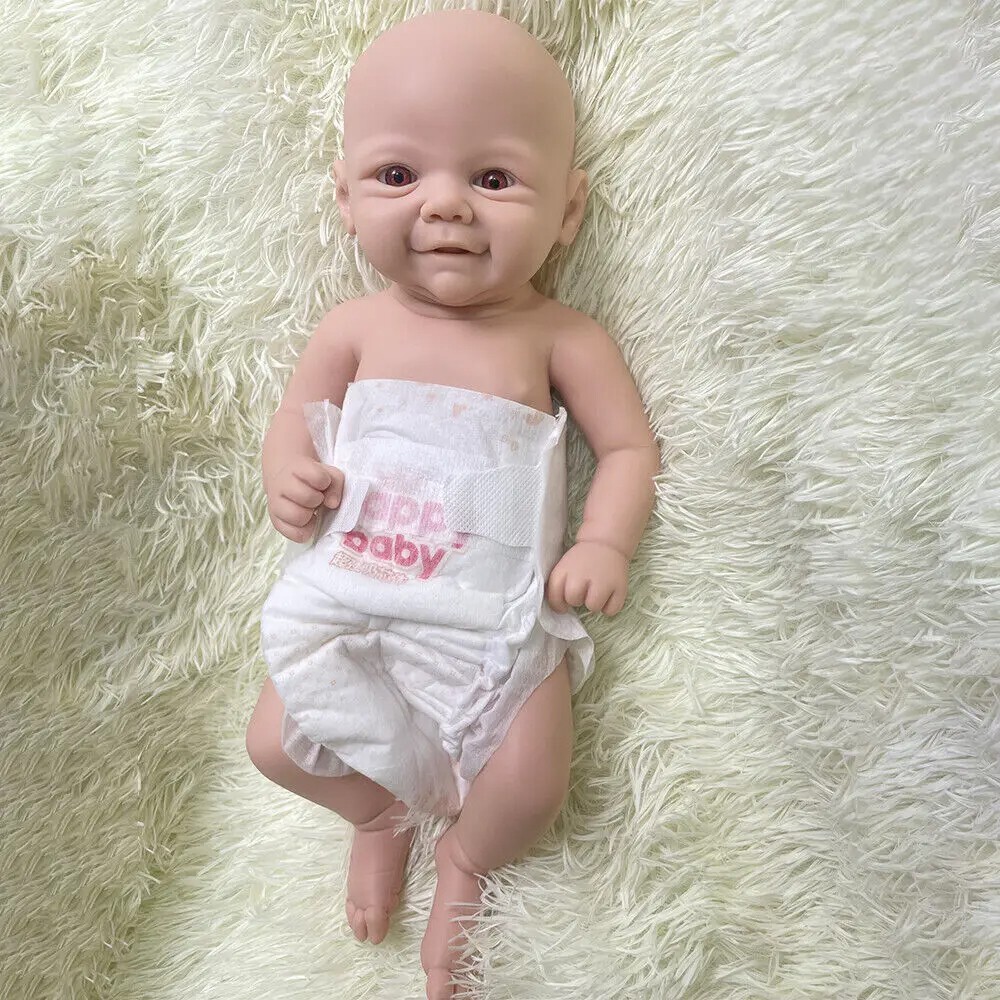 18 Inch Unpainted Soft Reborn Baby Doll Full Body Platinum Silicone Girl