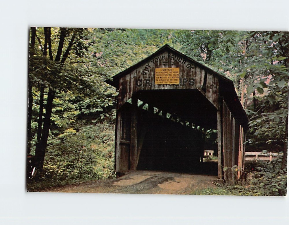 Postcard Teagarden or Centennial Covered Bridge Columbiana County Ohio