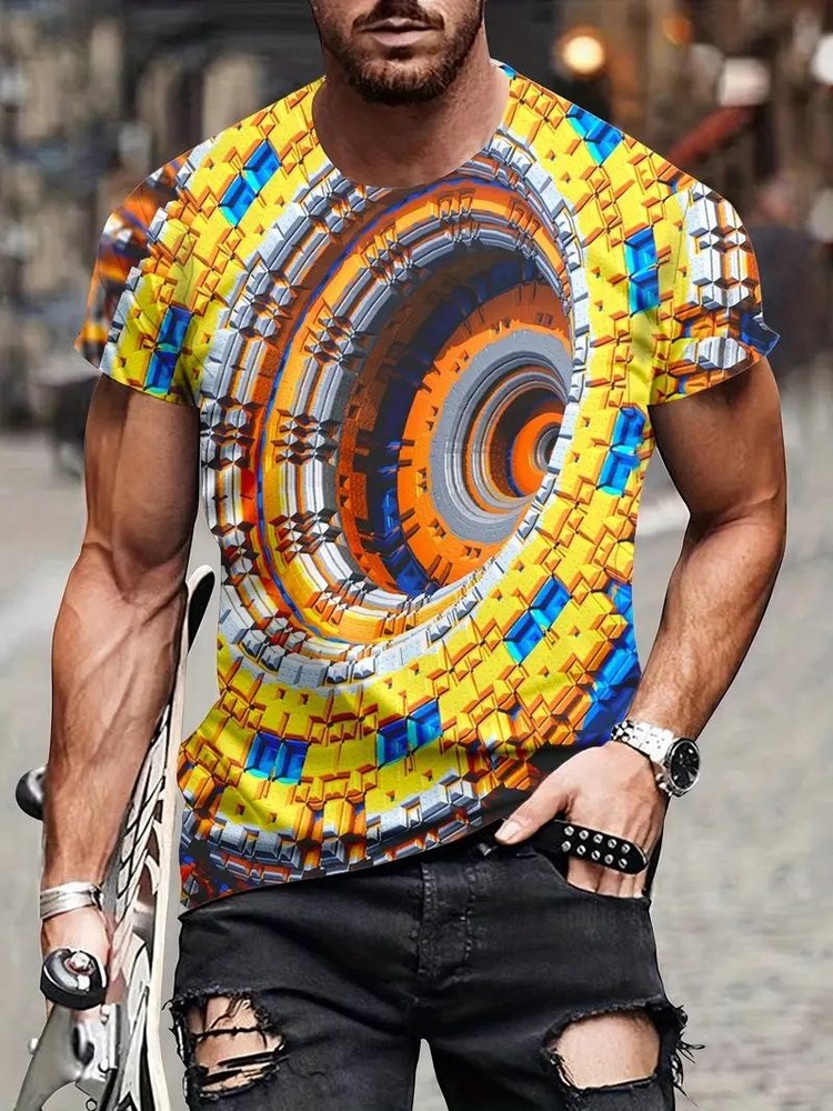Visual Illusion 3d Print T Shirt Mens Designer Clothes Summer Women Casual Stree