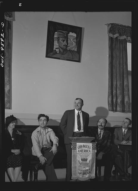 Montana. Officers of the Serbian-American society at a meeting, Butte