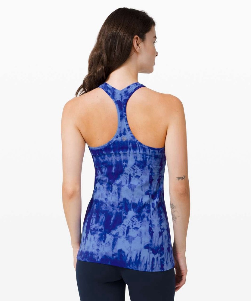 Lululemon Cool Racerback Tank  Top II Nulu *Game Day  Blue Multi  Size 6 /EUC
