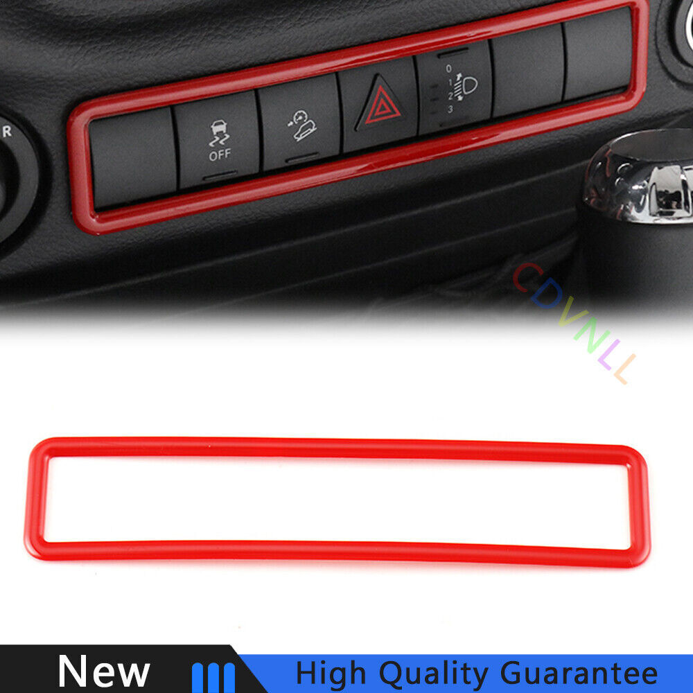 2011-2017 Jeep Wrangler JK Bright Red Emergency Light Button Frame Trim