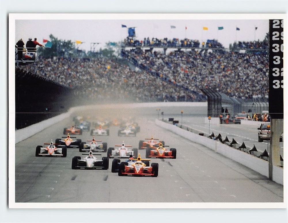 Postcard Start Of The Race In Indianapolis Motor Speedway Indiana