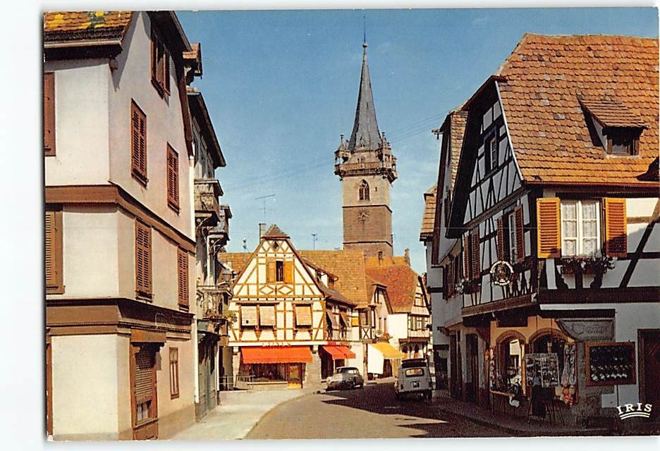 Postcard La rue Sainte-Odile et le Kappelturm Obernai France