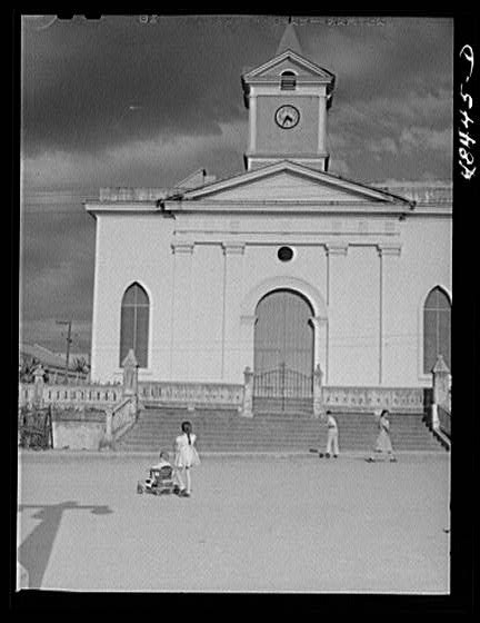 Photo:San Sebastian, Puerto Rico. On the plaza in front of the church
