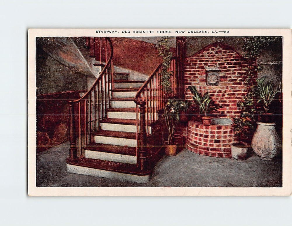 Postcard Stairway Old Absinthe House New Orleans Louisiana USA-image