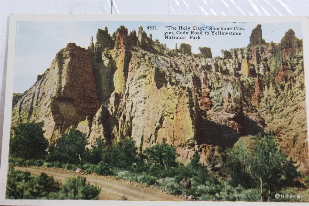 Yellowstone National Park Shoshone Canyon Holy City Cody Road Postcard Old View