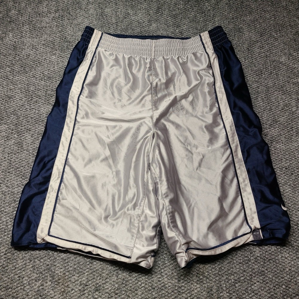 Vintage Nike Basketball Shorts Mens Gray/navy Silky Dazzle Reversible Y2K No Tag