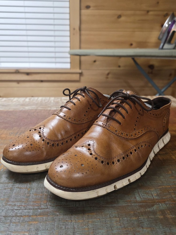 Cole Haan Zerogrand Wingtip Oxford Shoes Men’s 12M Brown Leather Lace Up
