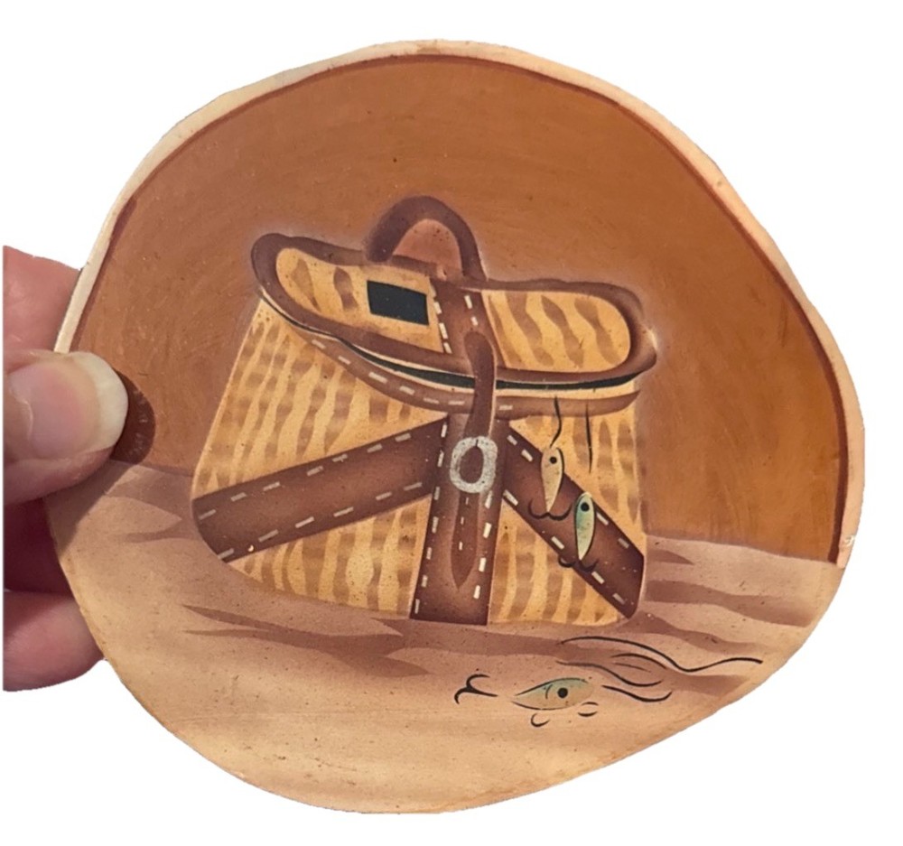 Fishing Christmas Ornament Wooden Rustic Cabin Core Fisherman Ornament