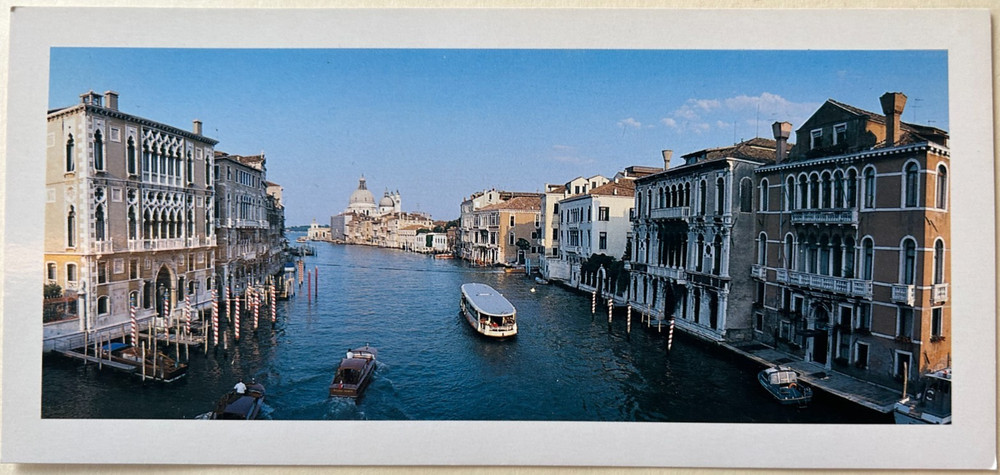 Postcard: Panoramic view of Venice, Italy's Grand Canal w/ Arsenal in background