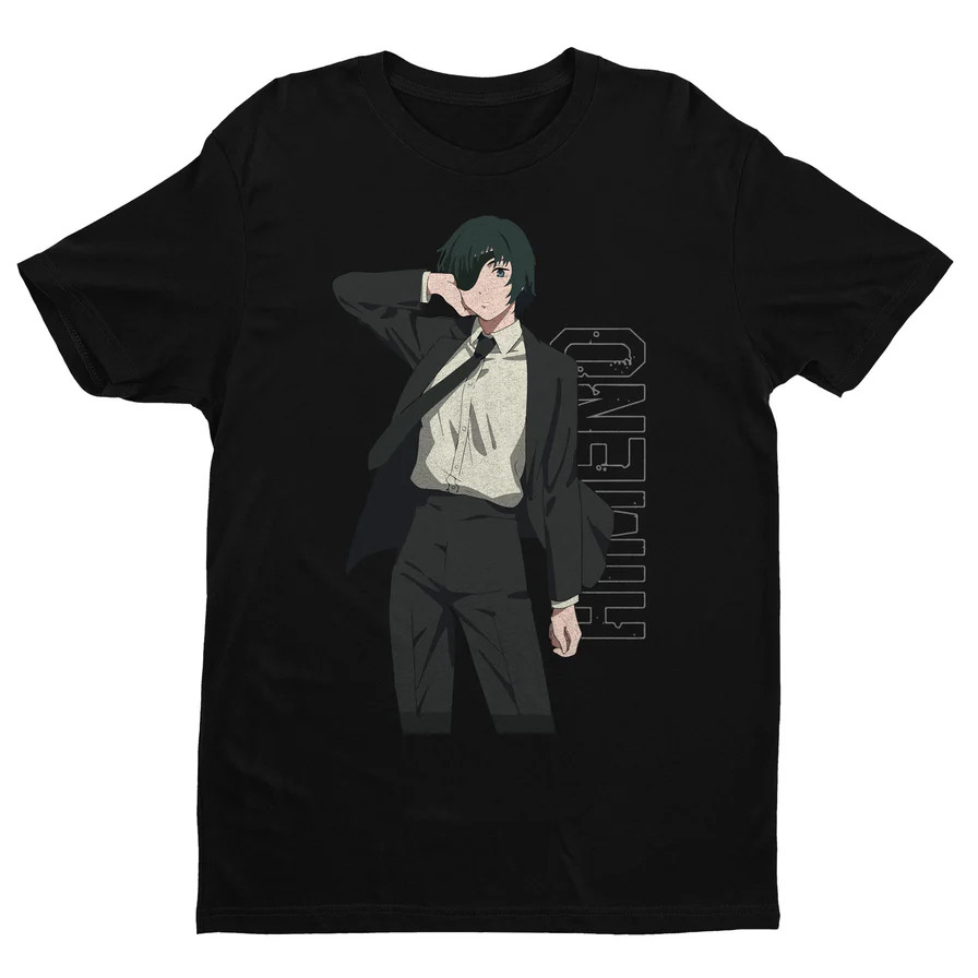 Anime Himeno ChainsawMan Black T Shirt Size S - 5XL