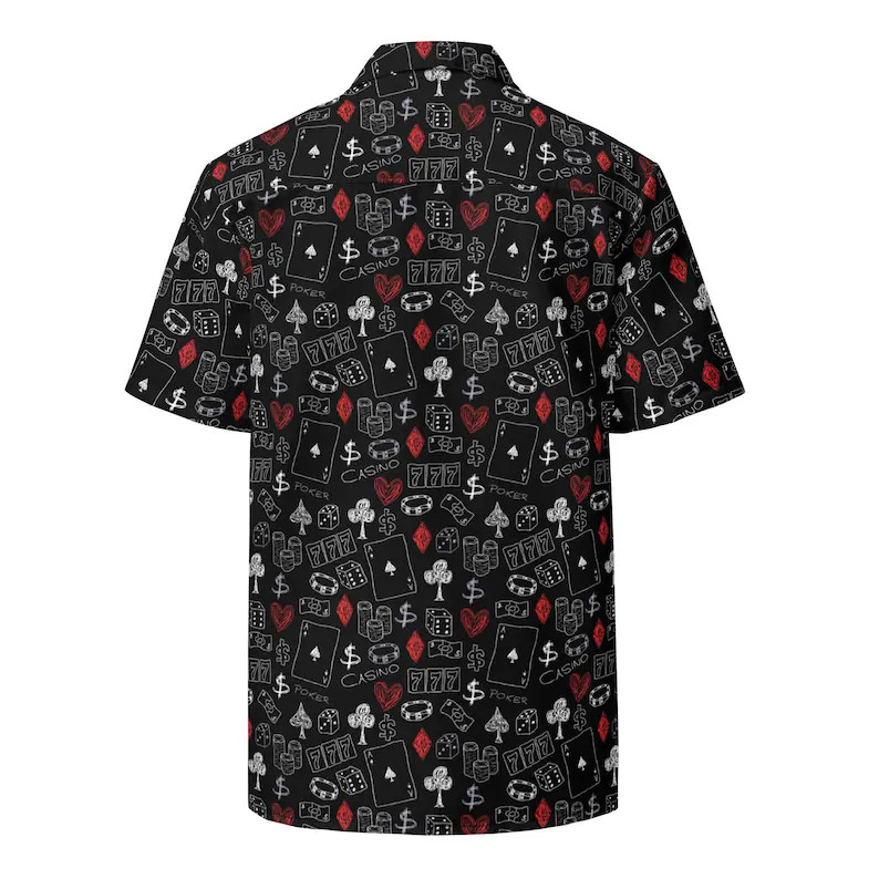 Poker Casino Vegas Hawaii Shirt Adult Unisex Beach Party Aloha Top