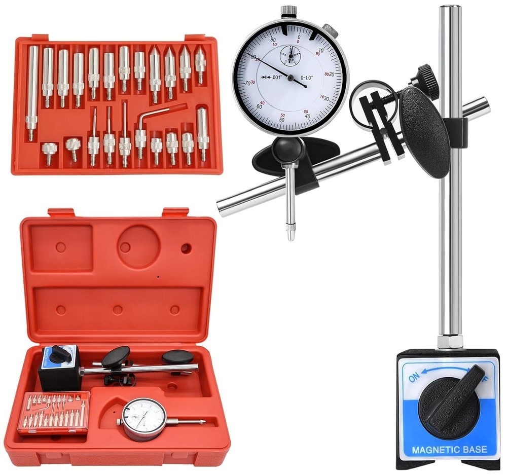 Dial Indicator with Magnetic Base and Point Precision Inspection Set, Dial Test