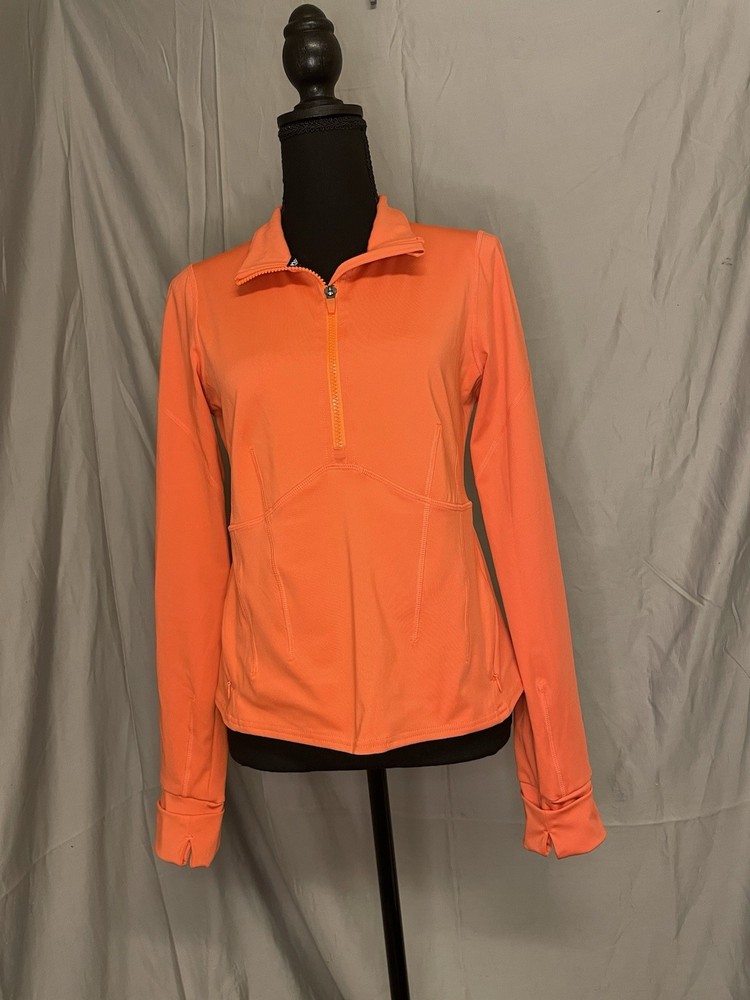 Free People Movement Women's Orange Run The Course Half Zip Long Sleeve Jacket