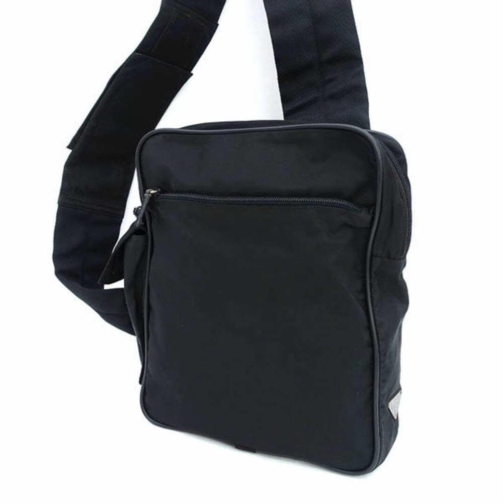 RARE PRADA PRADA Shoulder Bag Body Bag Nylon Black Bag Back BAG Handbag Brand Us