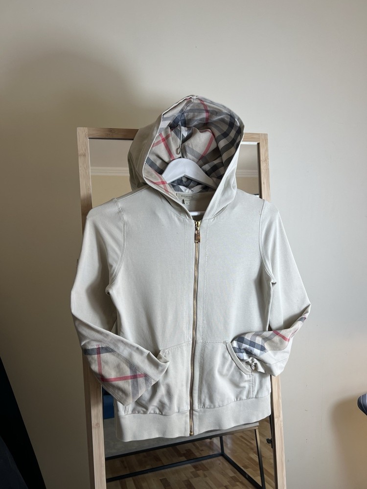 Burberry Full Zip Hoodie Women’s Size M Vintage Luxury Rare