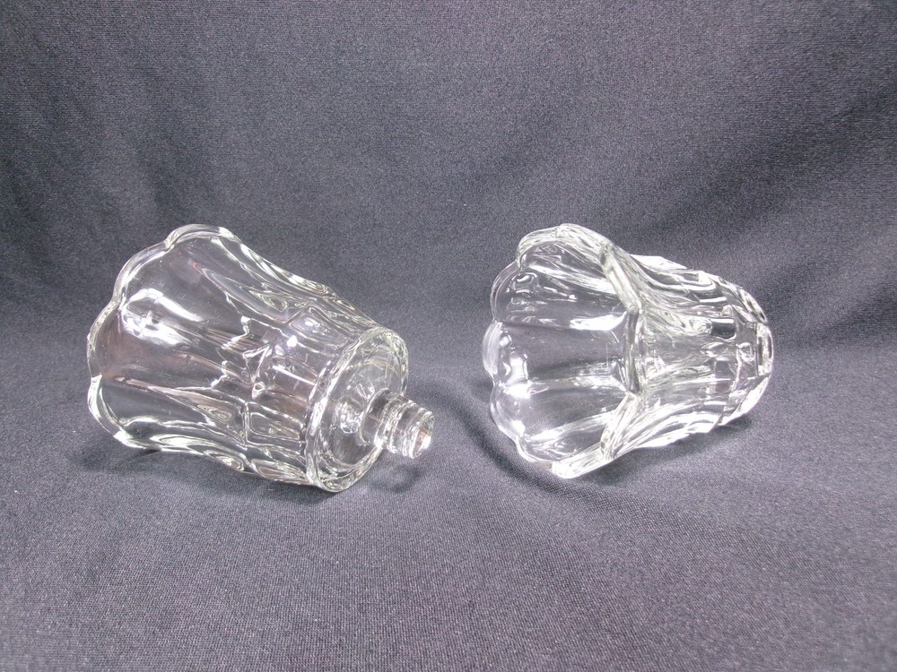 Set/2 - Vintage Clear Glass Votive Cup Peg Candle Holders for Sconces