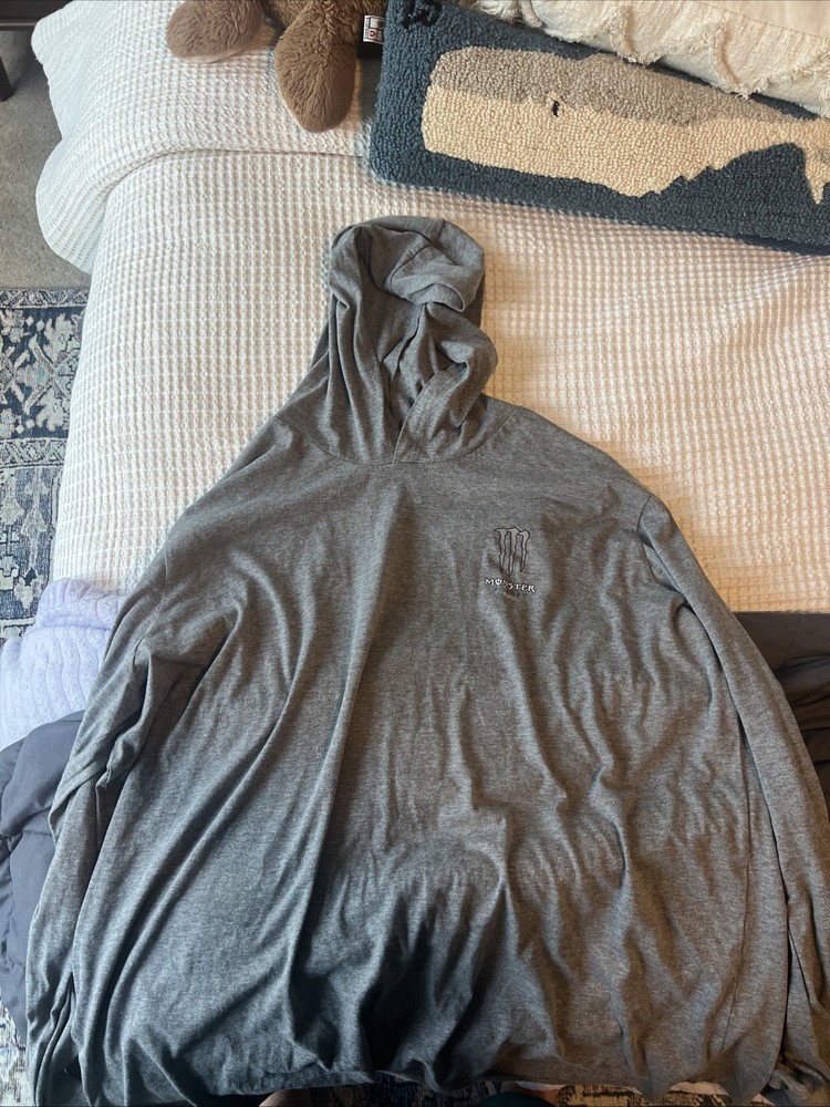 Monster Energy Ultra Gray Hooded T Shirt 3xl