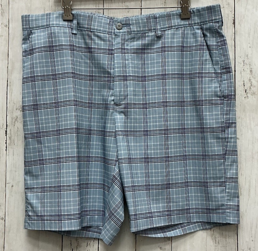 Men’s  PGA TOUR  Blue Plaid Golf Short Size 38 0428-211