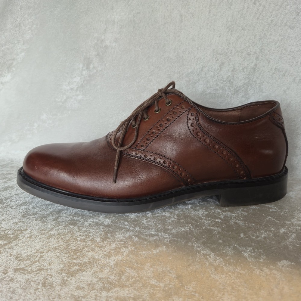 Johnston & Murphy Mens Size 9 Brown Leather Wingtip Oxford Dress Shoes Lace Up