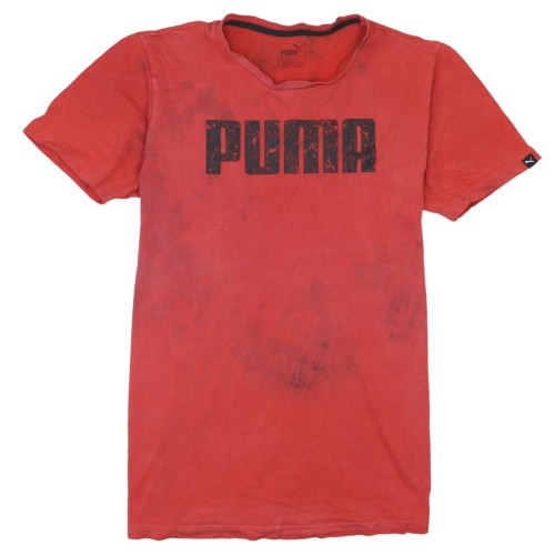 Puma Mens T Shirt Red Graphic Logo Print Jersey Relaxed Fit Sports Tee M