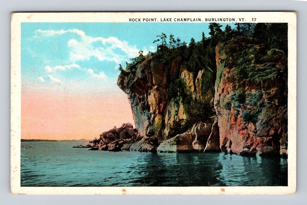 Burlington VT-Vermont, Rock Point, Lake Champlain, Antique, Vintage Postcard