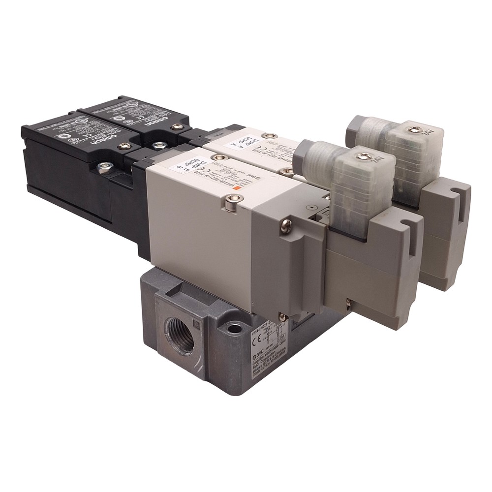 SMC VP544-5DZ1-03N-M-X538 Dual Solenoid Valve Assembly w/ Manifold Base 24VDC