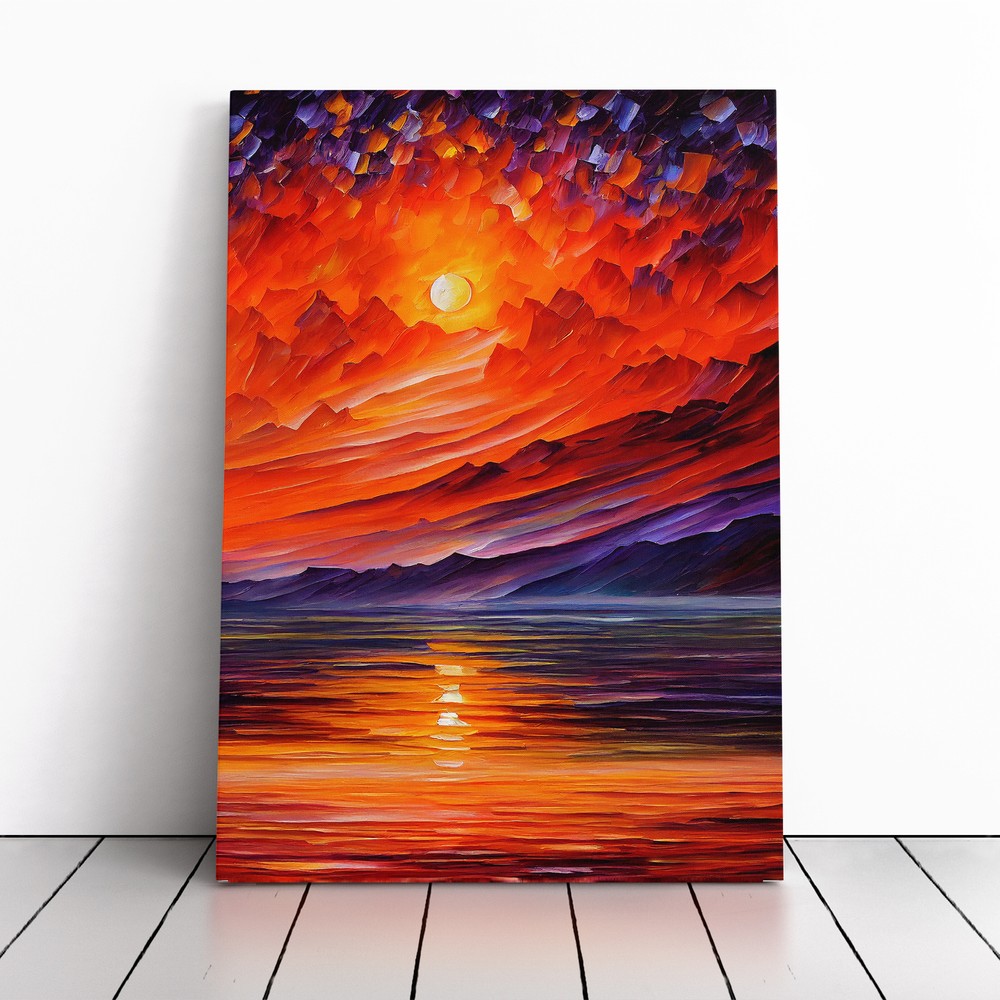 Ocean Sunset View No.4 Canvas Wall Art Print Framed Picture Home Office Decor