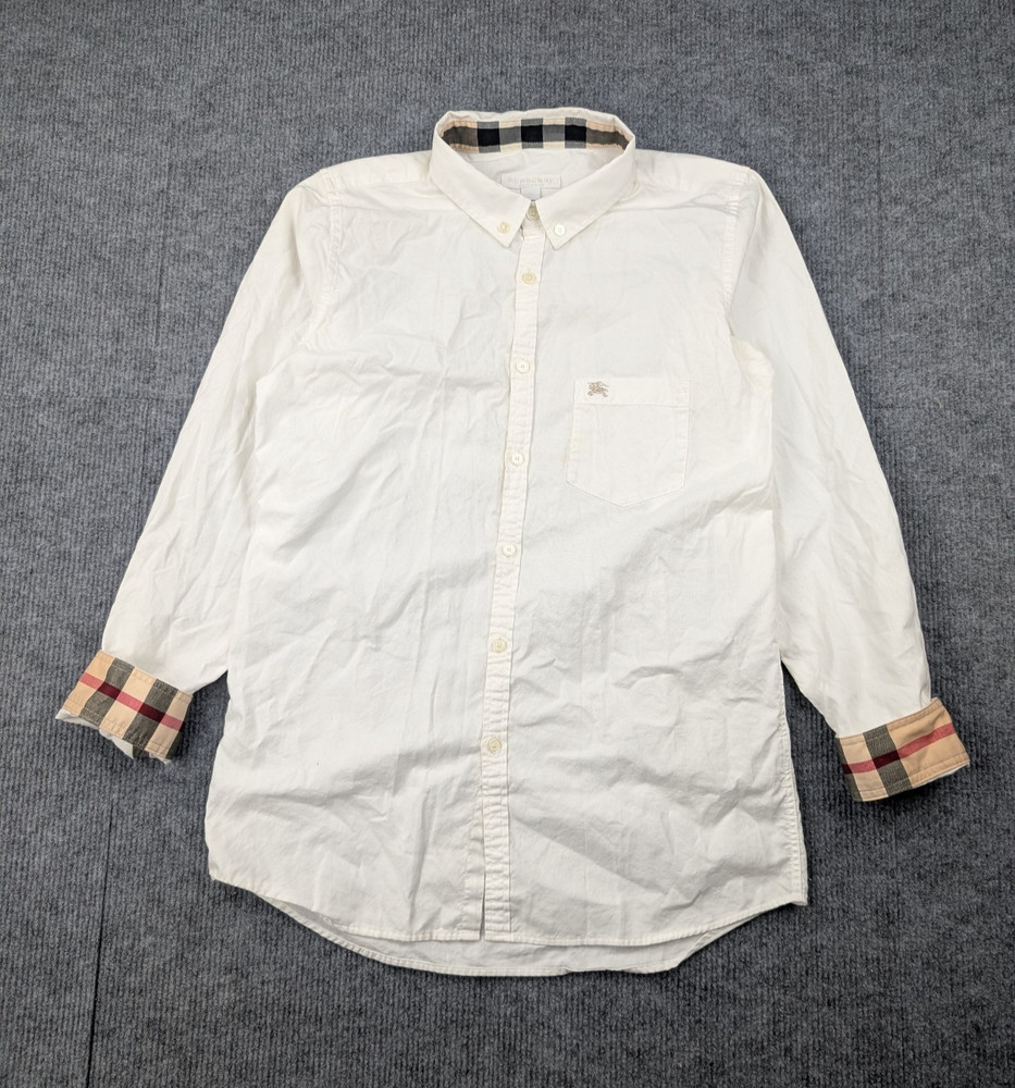 Burberry Children Button Up Shirt Boys 14Y Nova Check Logo Timeless Quiet Luxury