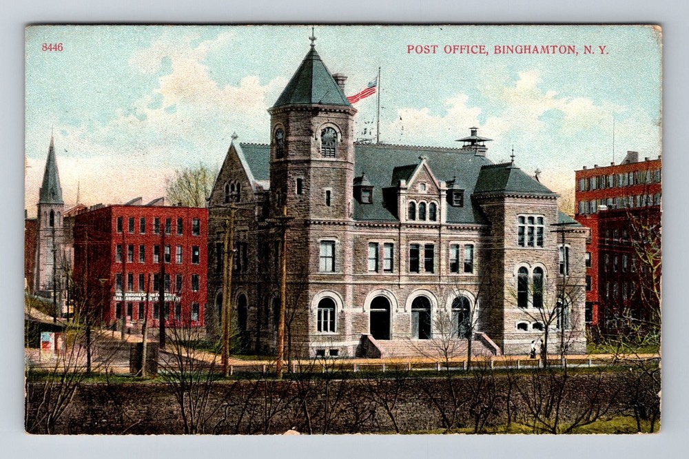 Binghamton NY-New York United States Post Office Vintage c1910 Postcard