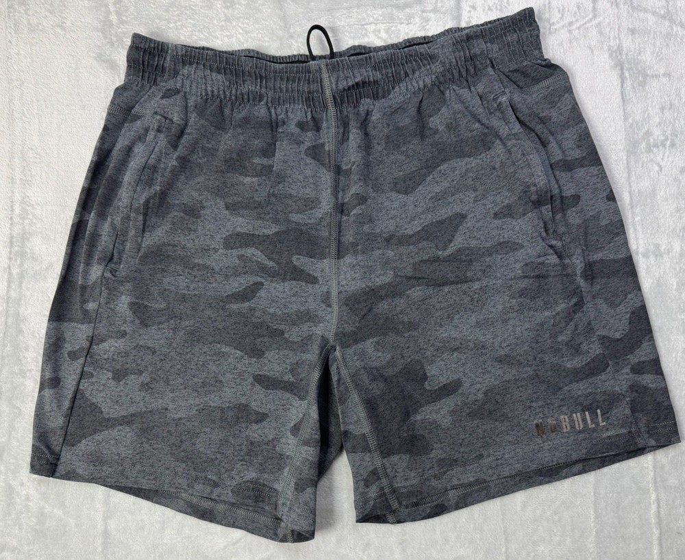 NOBULL Training Shorts Large BlackGray Camo Gym Workout Crossfit