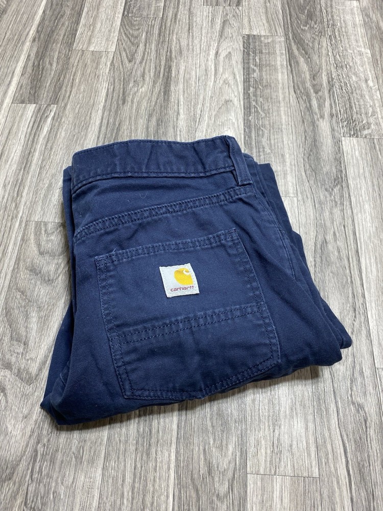 Carhartt Mens Rugged Flex Relaxed Fit Work Pants 30x32 Navy Canvas BN2291 NWT