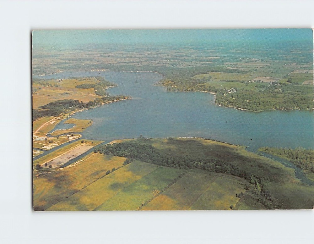 Postcard Aerial View Tippecanoe Lake North Webster Indiana USA