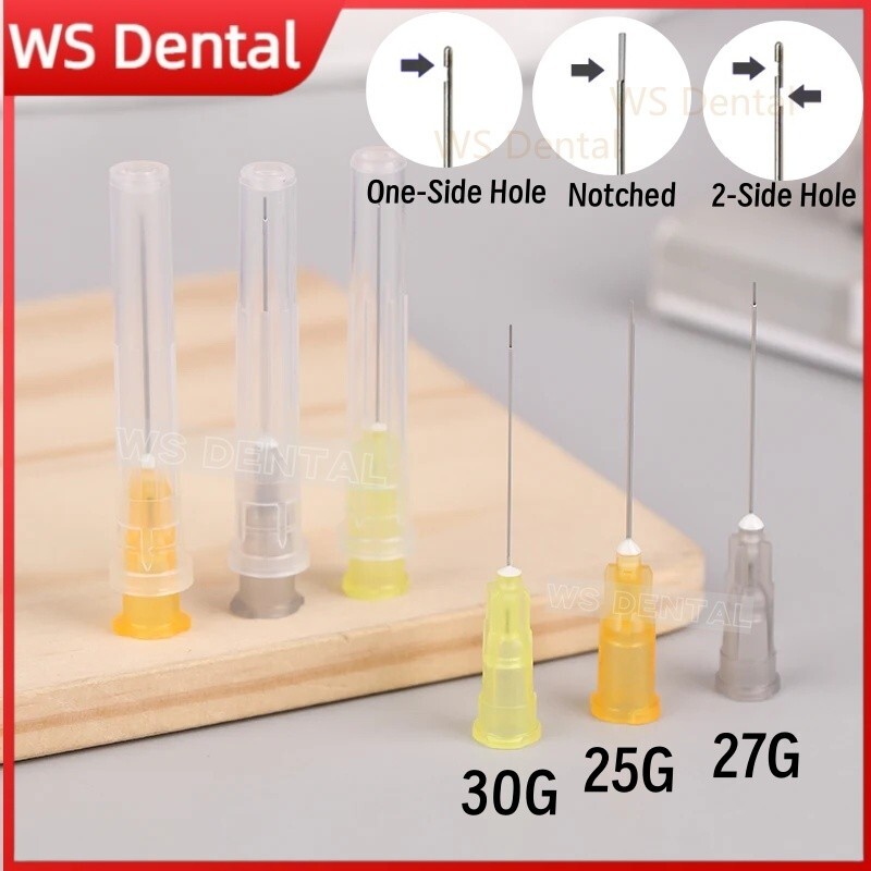 100pcs Disposable Dental Endo Irrigation Needle Tips 25G 27G 30G Syringe Pack