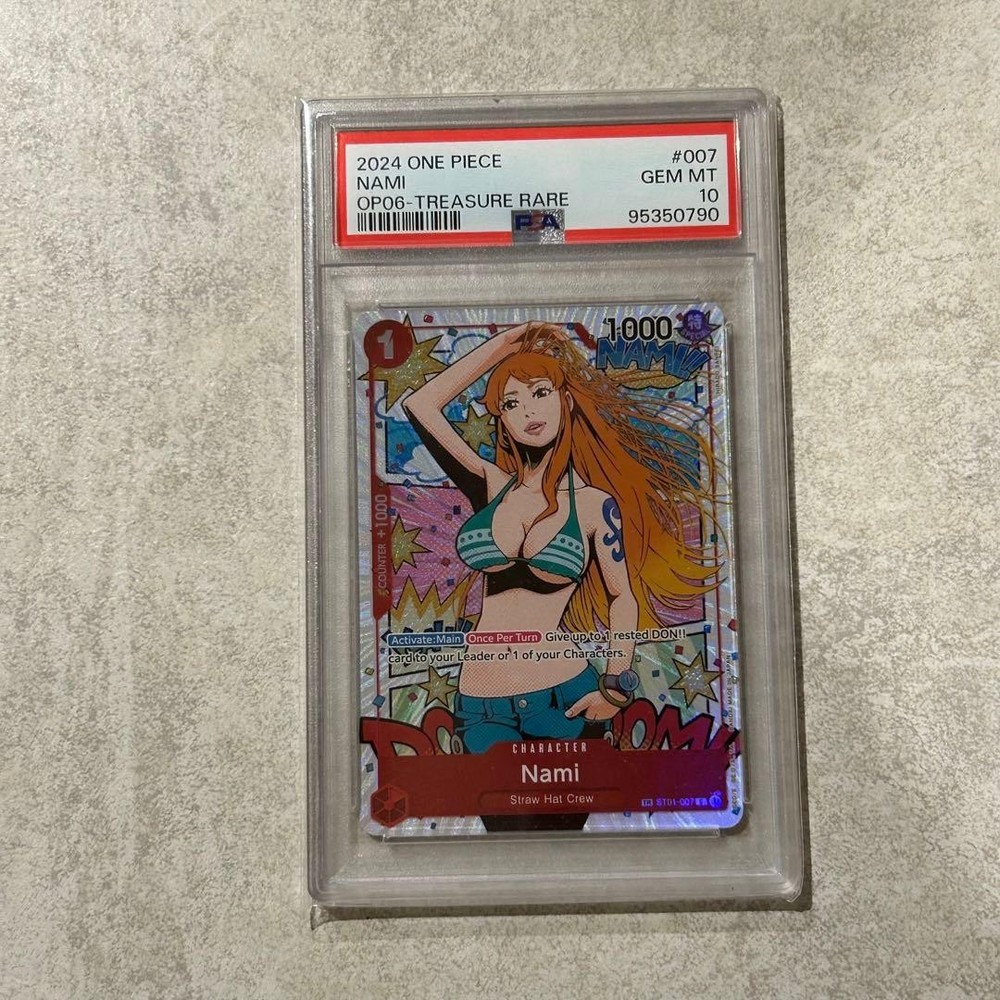 One Piece Trading Card Nami Treasure Rare PSA10 Limited Edition Holo Foil