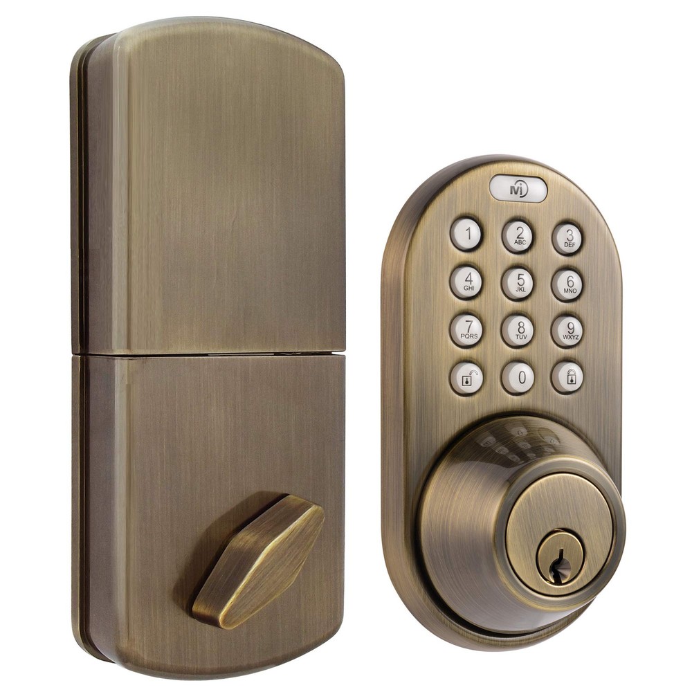MiLocks DF-02AQ Touchpad Keyless Deadbolt Lock Antique Finish Secure Electronic Entry