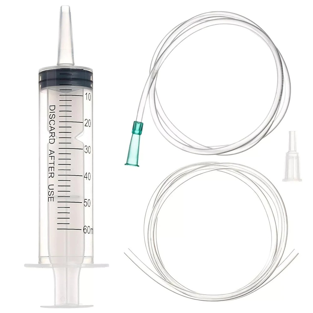 SHAOTONG 60ml Pet Feeding Syringe with 40 Inch Tube and Tip Adapter