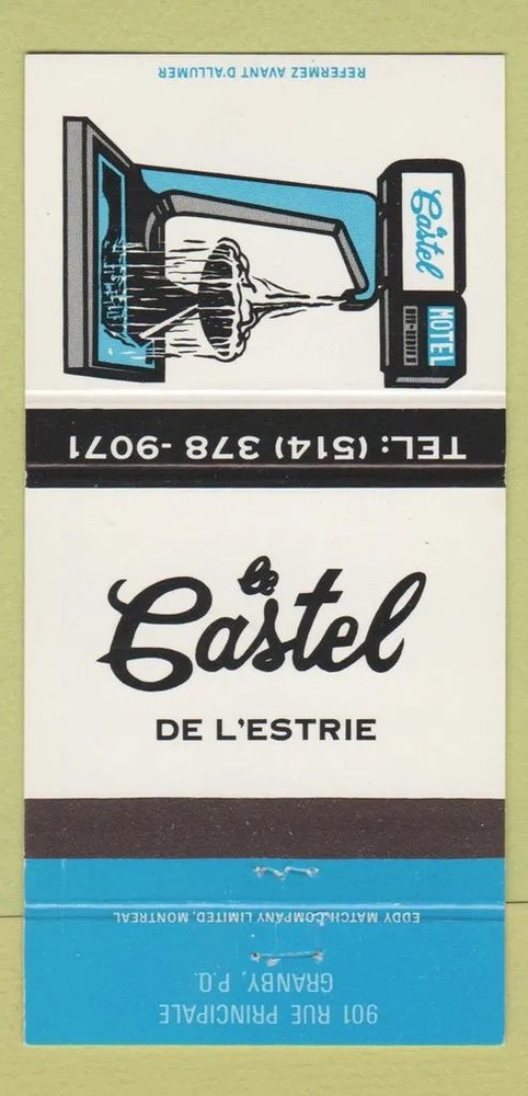 Matchbook Cover - Castel De L Estrie Granby QC 30 Strike