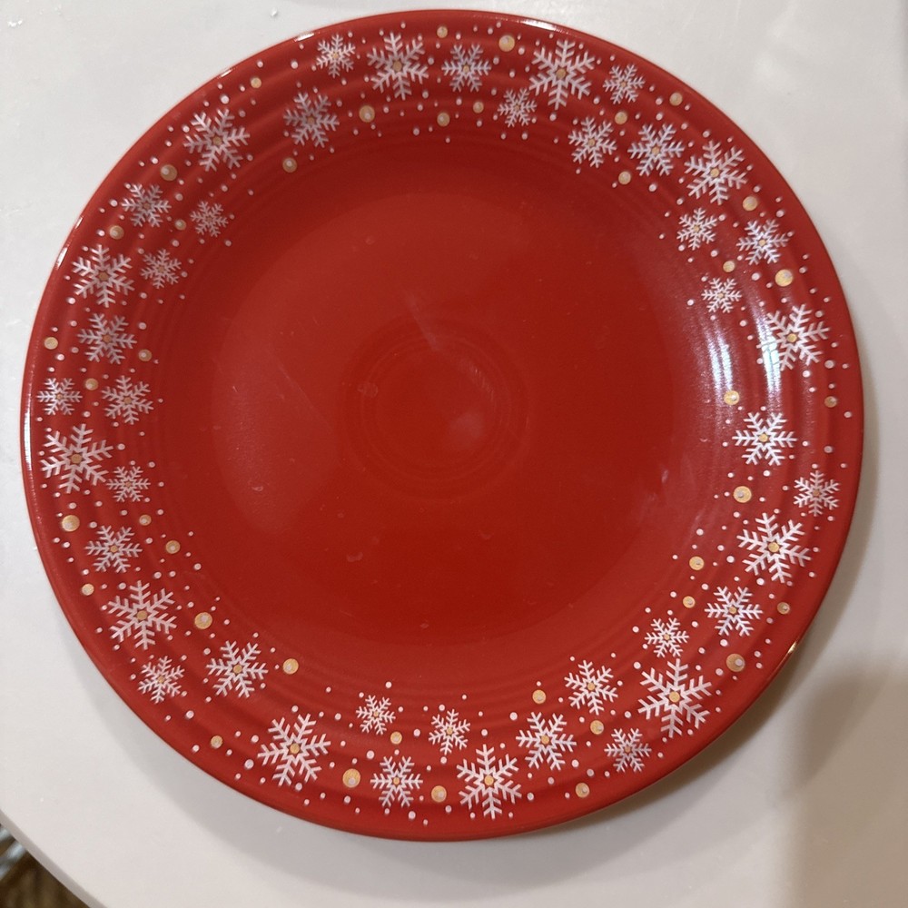 FiestaWare / Fiesta Ware - Luncheon Plate - Snowflake Scarlett Red - New/Retired