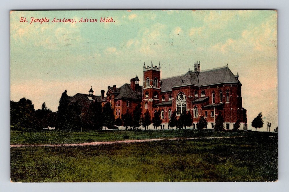 Adrian MI- Michigan, St Josephs Academy, Antique, Vintage Souvenir Postcard