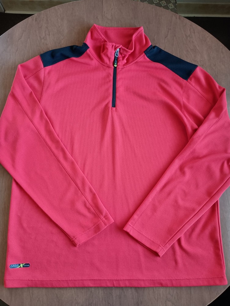 IZOD Perform X Ratio Men's Red 1/4 Zip Size XL Long Sleeve Shirt