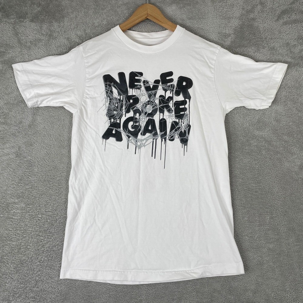Never Broke Again Shirt Mens Medium White Graphic Drip Spider Web YoungBoy NBA