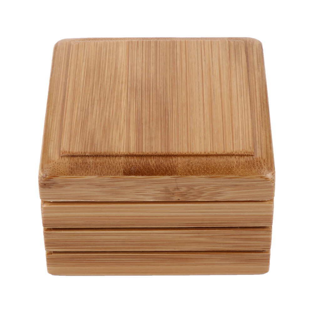 Bamboo Soap Dish with Lid - Wooden Storage Box & Tray Holder