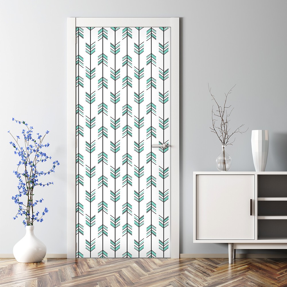 Bubble-Free Black and White Arrow Door Decal Peel and Stick Sticker