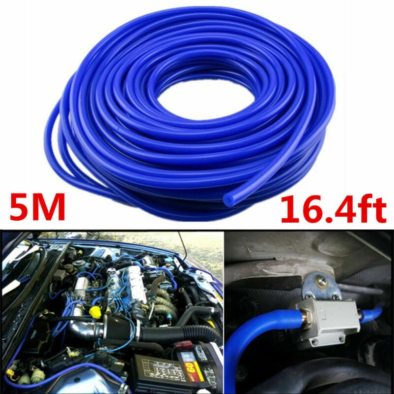 Autos Car 4mm Blue Silicone Vacuum Tube Hose Pipe Silicon Tubing 16.4ft 5 Meters