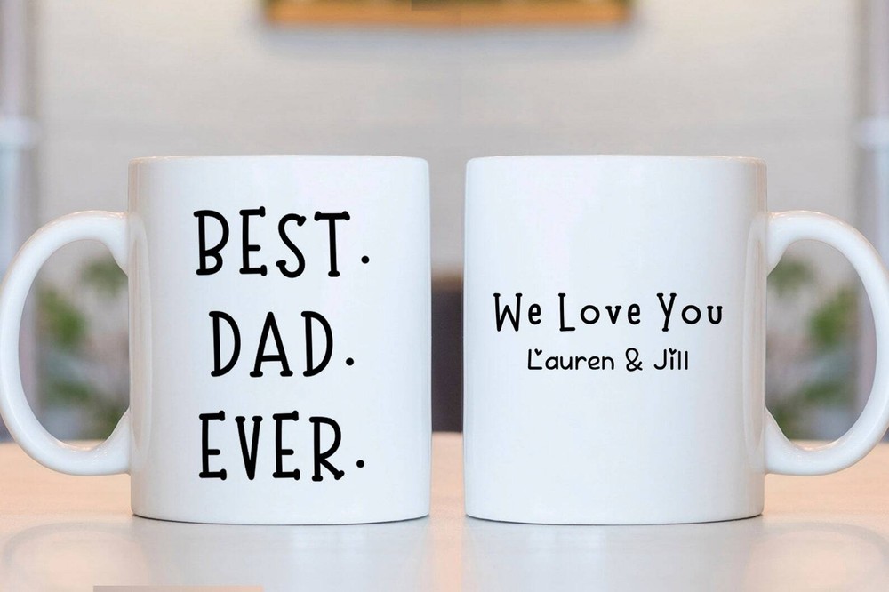Best Dad Ever Coffee Mug Kids Name Gift Personalized Father's Day Gift Gift For