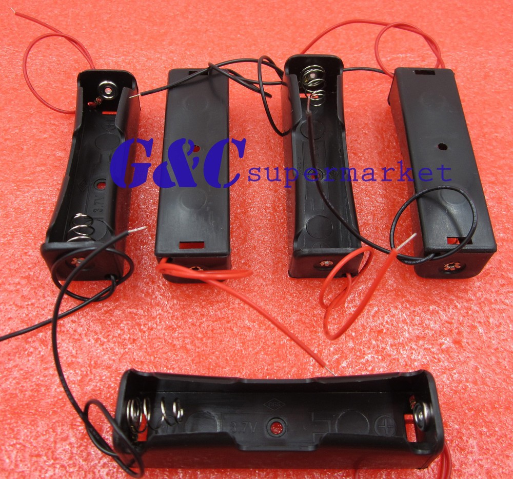 5pcs Plastic Battery Holder Storage Box Case for 1x 18650 Rechargeable Battery